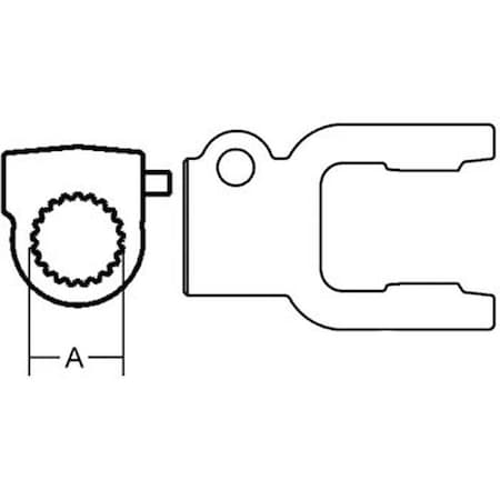 Aftermarket Tractor Yoke, Splined 1 18  6 Spline w QDP A-BP507020151-AI